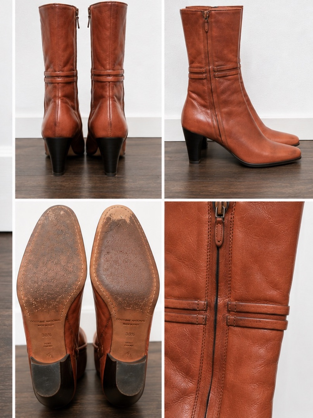 LUXURY Costume National Italian Leather Ankle Boots – Women’s EU 38.5 (US 8–8.5)